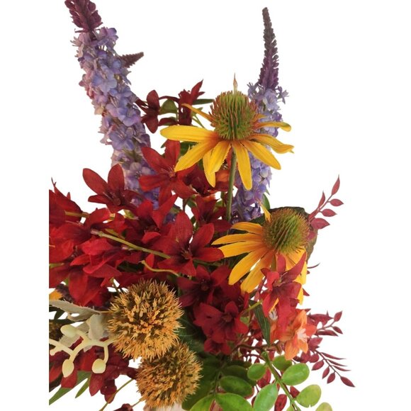 Handtied Wildflower Bouquet, Artificial Faux Floral Arrangement, Rustic Farmhous - Picture 3 of 10